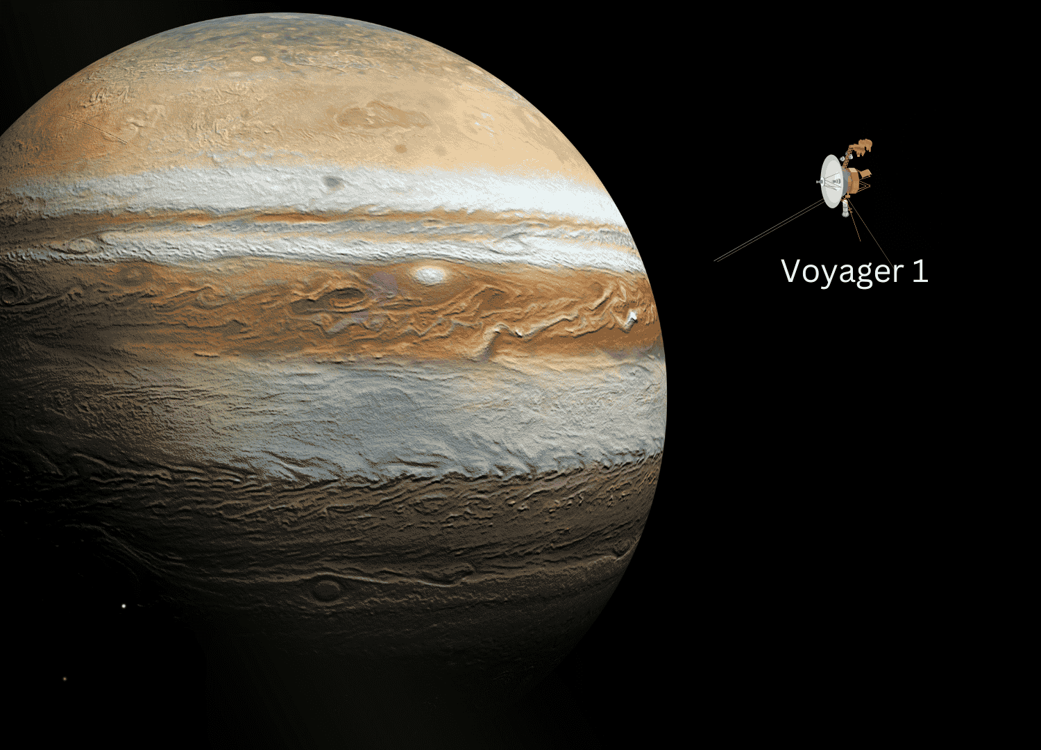 Spacecraft Voyager 1 studying Jupiter 